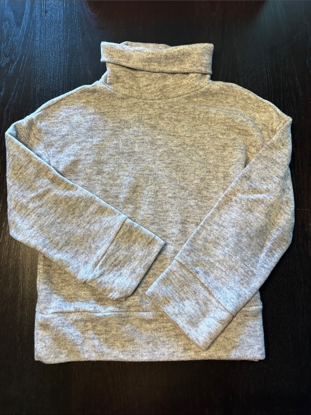 Juniors Gray Crop Turtleneck Sweater - Classic Soft Knit